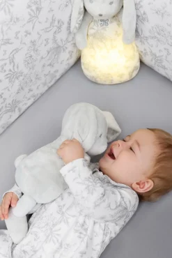 Augustin le Lapin veilleuse musicale Imprimé Toile de Jouy gris