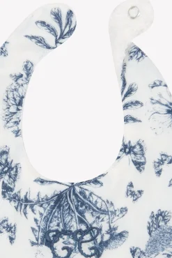 Bavoir Imprimé inspiration toile de jouy bleu T1