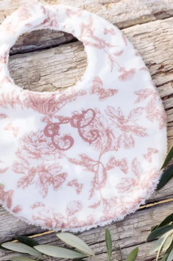 Bavoir Imprimé inspiration Toile de Jouy rose T1