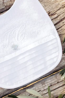 Bavoir Monogramme blanc T1
