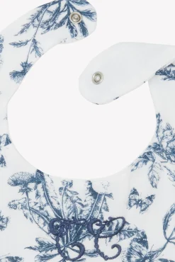 Bavoir Imprimé inspiration toile de jouy bleu T2