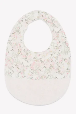 Bavoir Rose pâle imprimé fleuri jardin hivernal T2