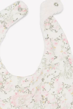 Bavoir Rose pâle imprimé fleuri jardin hivernal T2