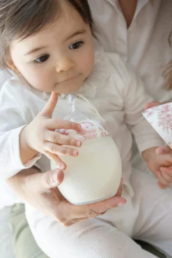 Biberon anti-colique Toile de jouy rose Élhée x Tartine et Chocolat