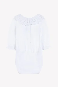 Body Blanc col volanté