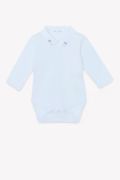 Body Bleu ciel broderie lapin