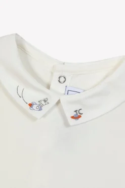 Body Ecru broderie petit robot