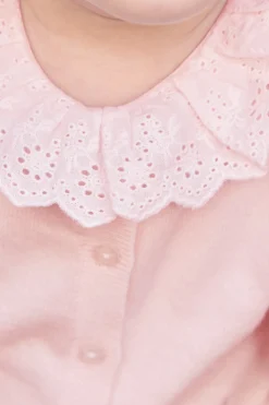 Body Rose pâle col volanté