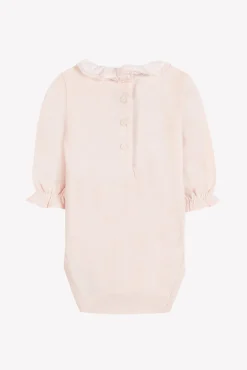 Body Rose pâle petit col volanté