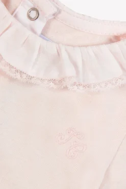 Body Rose pâle petit col volanté