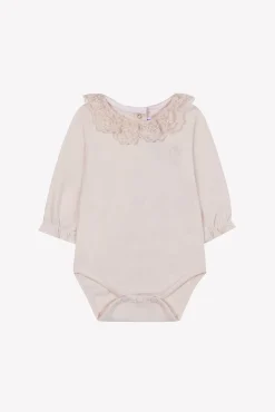 Body Rose pâle col broderie anglaise