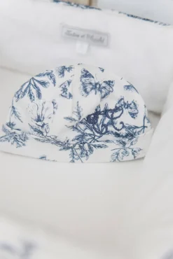 Bonnet Imprimé inspiration toile de jouy bleu
