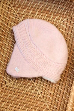 Bonnet Rose pâle cache-oreilles