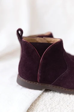Bottines Cuir aubergine