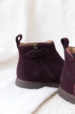 Bottines Cuir aubergine