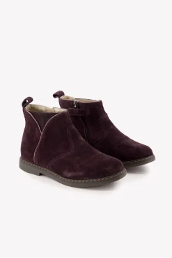 Bottines Cuir aubergine