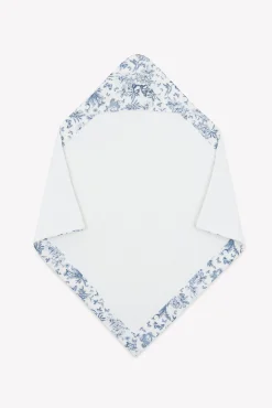 Cape de bain Imprimé inspiration toile de jouy bleu