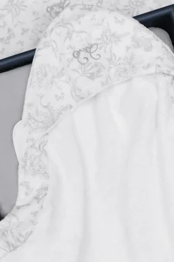 Cape de bain Imprimé inspiration toile de jouy gris