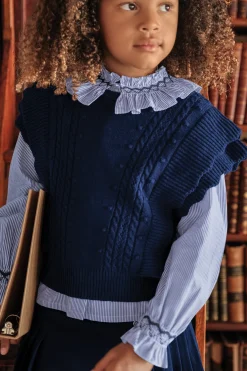 Cardigan Marine sans manche