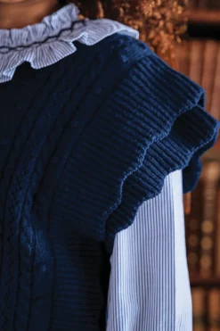 Cardigan Marine sans manche