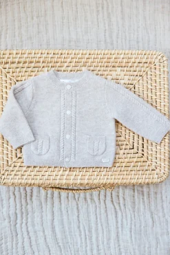 Cardigan Greige chiné avec poches