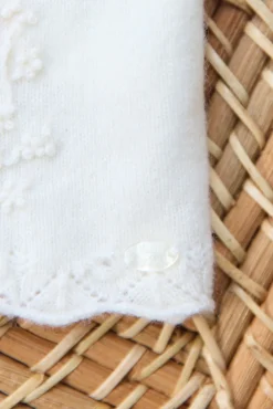 Cardigan Ecru broderie feuillage