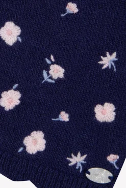 Cardigan Myosotis broderie rose pâle