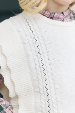 Cardigan Ecru sans manche