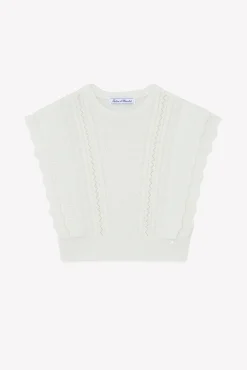 Cardigan Ecru sans manche