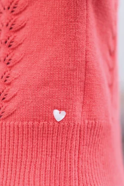 Cardigan Praline en laine ajourée