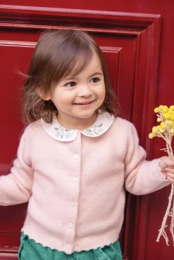 Cardigan Rose pâle 100% cachemire