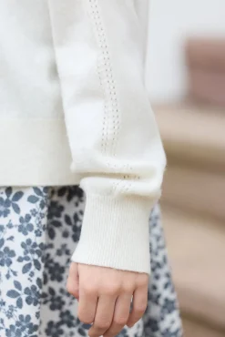 Cardigan Ecru nœuds