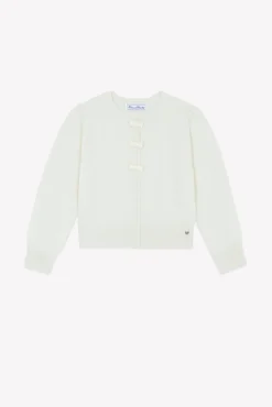 Cardigan Ecru nœuds
