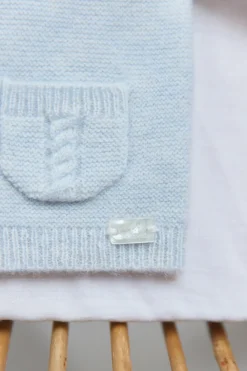 Cardigan Bleu céleste chiné avec poches