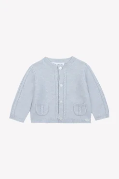Cardigan Bleu céleste chiné avec poches