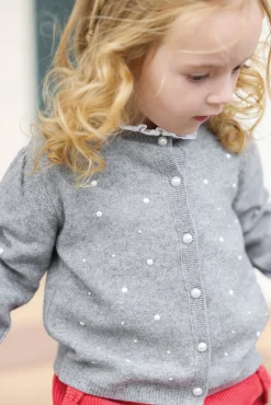 Cardigan Gris chiné perles