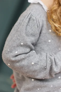 Cardigan Gris chiné perles