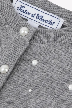 Cardigan Gris chiné perles