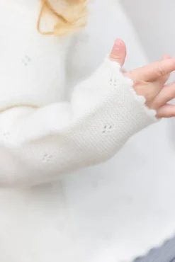 Cardigan Ecru 100% cachemire