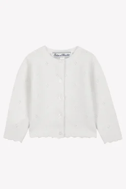 Cardigan Ecru 100% cachemire