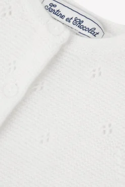 Cardigan Ecru 100% cachemire