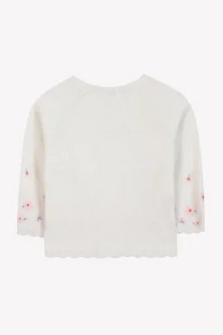 Cardigan Ecru broderie praline