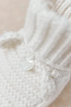 Chaussons Ecru laine