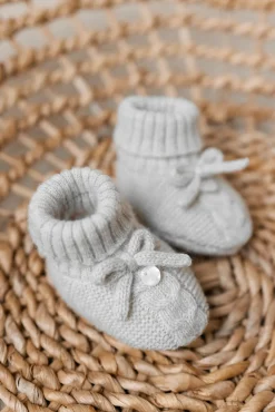 Chaussons Gris chiné nœud