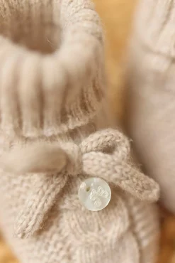 Chaussons Moka chiné nœud