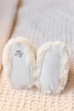 Chaussons Ecru imitation fourrure