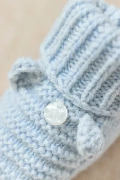 Chaussons Bleu chiné laine