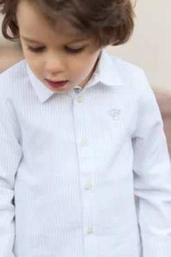 Chemise Gris clair rayures monogramme TC