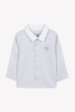 Chemise Gris clair rayures monogramme TC