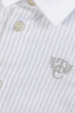 Chemise Gris clair rayures monogramme TC
